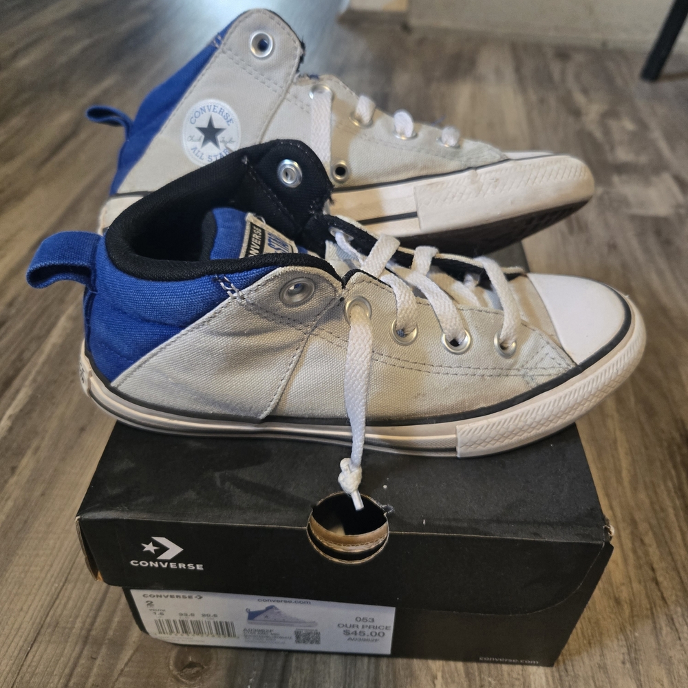 Converse Kids' White and Blue Sneakers